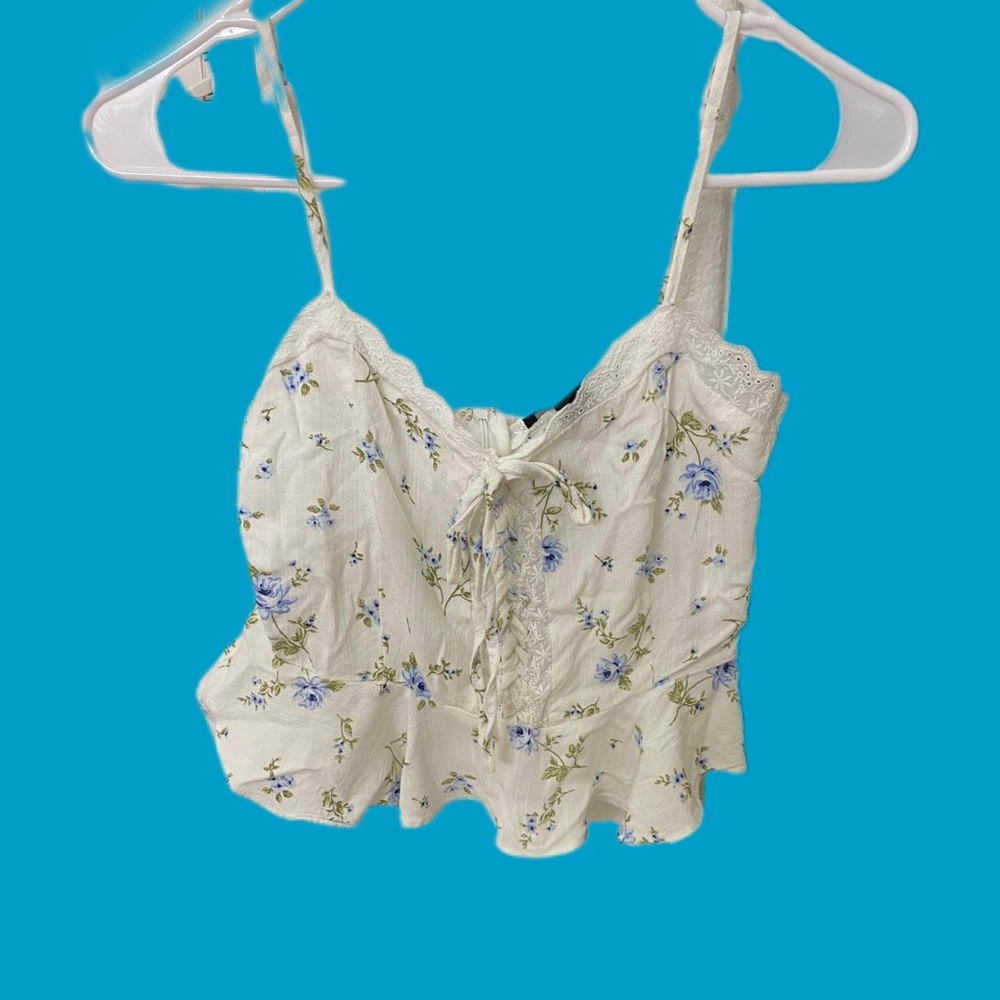 Forever 21 corset crop top with ruffles medium - Picture 3 of 6